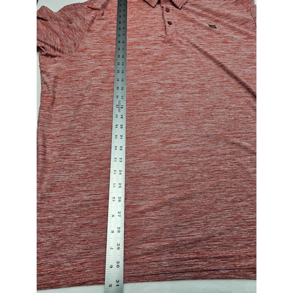 Three Sixty Six Mens Heathered Red Polo Shirt‎ Short Sleeve Casual Golf Size 2XL - Picture 6 of 7